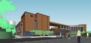 精品现代山地学校建筑及景观设计方案su模型